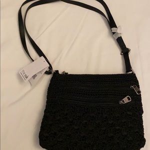 the SAK "Reseda" crochet crossybody (black)